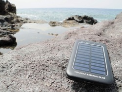 Portable Small Solar Panel near the Atlantic Ocean