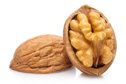 Delicious walnut, isolated on white background