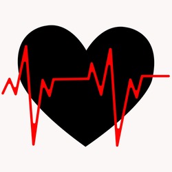 Biorhythm of the heart of a person in love in the form of a cardiogram.
Hearth beat line icon, health medical heartbeat symbol.Hospital logo, vector illustration. Heart pulse. Healthcare, medical back