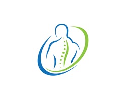 Chiropractic logo spine spinal care vector icon illustration