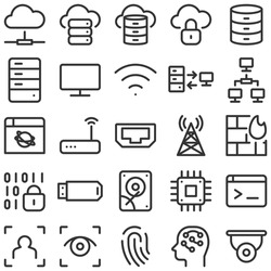 system network security icon set