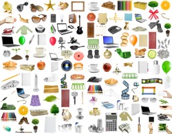 collection objects on the white background