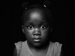 Black and white portrait of young girl
