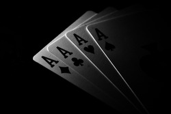 playing cards ace in black and white