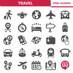 Travel Icons. Professional, pixel perfect icons, EPS 10 format.