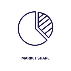 market share icon from general collection. Thin linear market share, money, internet outline icon isolated on white background. Line vector market share sign, symbol for web and mobile
