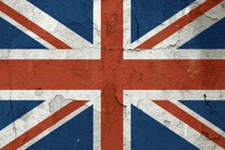 British flag on old wall. Grunge background