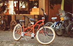 Retro-style tandem bicycle
