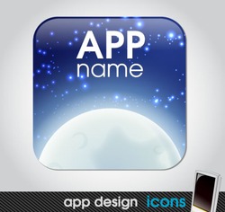 night moon and space app icon for mobile devices
