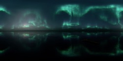 HDRI - Ice terrain with Aurora Borealis on the sky