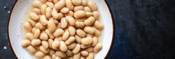 white beans ready to eat bean boiled diet legumes on the table healthy food meal snack copy space food background rustic top view 