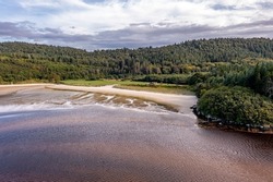 Aerial view of the beach at Ards Forest Park in County Donegal, Ireland