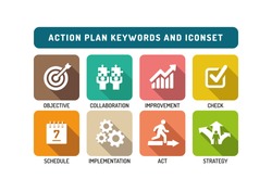 Action Plan Flat Icon Set