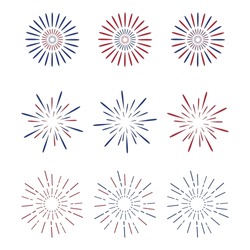 Set fireworks element vector for event 4th July celebration, happy new year Christmas, and carnival party