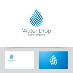 Abstract water drop logo template. Corporate branding identity. Made of lines icon