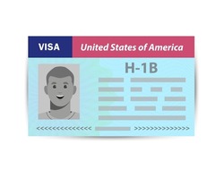H1b Visa USA to temporarily employ foreign workers in specialty occupations. Immigration document. Vector template illustration in passport