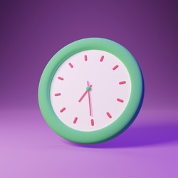 3D Clock icon 7.30 AM Transparent Background