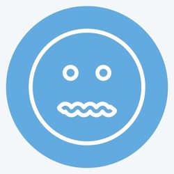 Icon Emoticon Annulled. suitable for Emoticon symbol. blue eyes style. simple design editable. design template vector. simple symbol illustration