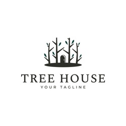 Premium Vector, Treehouse Logo Design