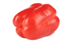 Red bell pepper. Isolated in white background. (Bellpepper. Belpepars, Capsicum pepper)