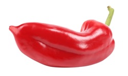 Red bell pepper. Isolated in white background. (Bellpepper. Belpepars, Capsicum pepper)