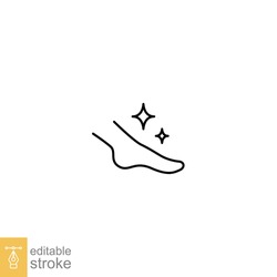 Foot care icon. Ankle Rehabilitation. Spa treatment for body care and beauty. Pedicure and healthy feet. Line pictogram style. Editable stroke. Vector illustration. Design on white background. EPS 10