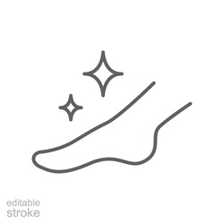 Foot care icon. Ankle Rehabilitation. Spa treatment for body care and beauty. Pedicure and healthy feet. Line pictogram style. Editable stroke. Vector illustration. Design on white background. EPS 10