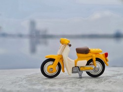 Close up photo of motorcycle toy.