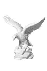 marble statue of an eagle on a white background