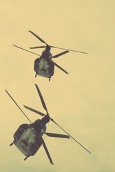 Army transport helicopters, formation flying