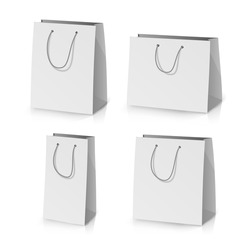 Blank Paper Bag Template Vector Set. 