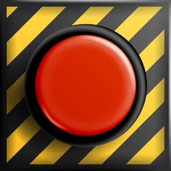 Red Panic Button Sign Vector. Red Alarm Shiny Panic Button. SOS Emergency Alarm. Safety Concept. Danger Push.  Illustration