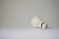 white shuttlecock on white background with empty space for your work