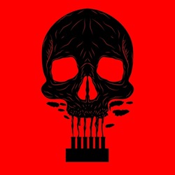 skull shape air pollution suitable for environmental themed illustration