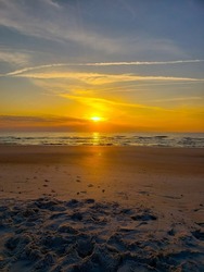 Beautiful orange sunrise over Atlantic Ocean St Augustine 