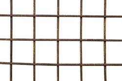old metal grille with rust isolated on a white background. High quality photo
