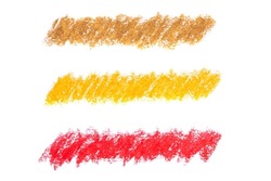 set of colored oil pencil strokes isolated on white background. High quality photo