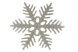 Silver snowflake	/ Silver snowflake isolated on a white background