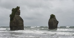 Three sisters cliffs New zealand