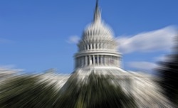   Blurred background of  US Capital in Washington,DC.