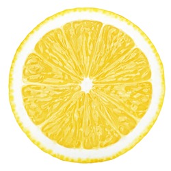 lemon slice, clipping path, isolated on white background