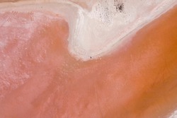 Aerial view of the Pink lakes of South Australia