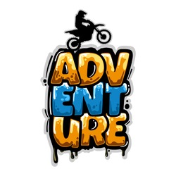 motocross adventure graffiti lettering design