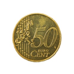 coin with the cost of fifty Euro-cents
