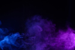 Smoke with shiny glitter particles abstract background