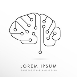 VECTOR LOGO / ICON OF A DIGITAL CIRCUIT INCORPORATED WITH A BRAIN