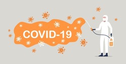 COVID-19 Coronavirus disinfect, clean and kill virus pathogen prevent outbreak