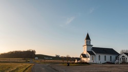 Glenford, Ohio/USA- January 5, 2019: Web banner of Hopewell United Methodist Church in rural Perry County, Ohio was first established in 1860 and has been at the present location for over 150 years.