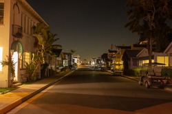 Streets of Avalon, Catalina Island at night in December