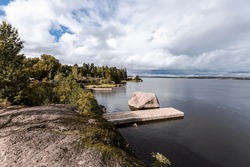 Mon Repos or Monrepos, an extensive English landscape park in the northern part of the rocky island of Linnasaari outside Vyborg, Russia. 